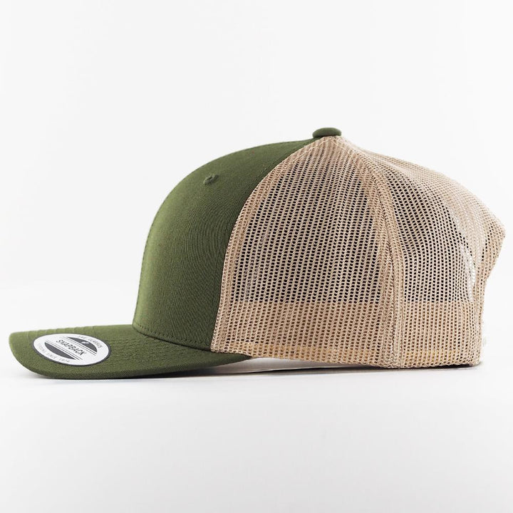 The Classics Yupoong Retro trucker 2-tone cap mossgreen/khaki - Shop-Tetuan