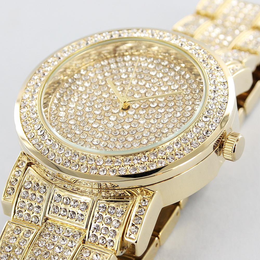 NY London Classic Bling Crystals Dial fashion watch gold - Shop-Tetuan