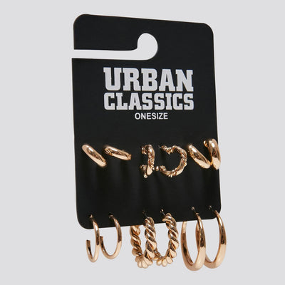 Urban Classics Small Hoop Earrings 6-Pack gold - Shop-Tetuan
