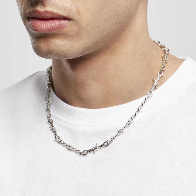 Urban Classics Barbed Wire Necklace silver - Shop-Tetuan