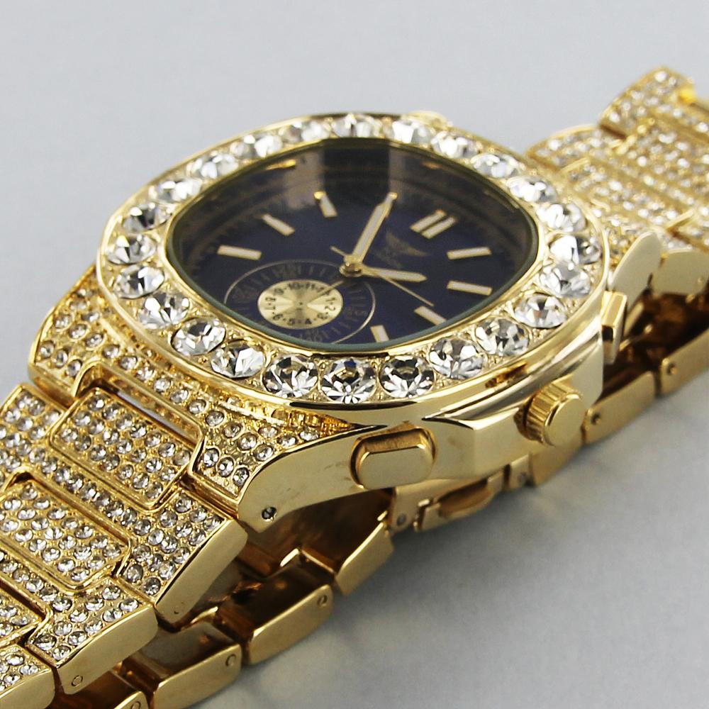 NY London diamante metal bracelet watch gold/black - Shop-Tetuan