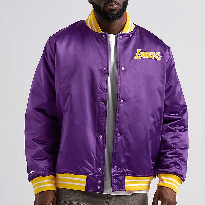 Mitchell & Ness NBA Heavyweight Satin jacket LA Lakers purple - Shop-Tetuan