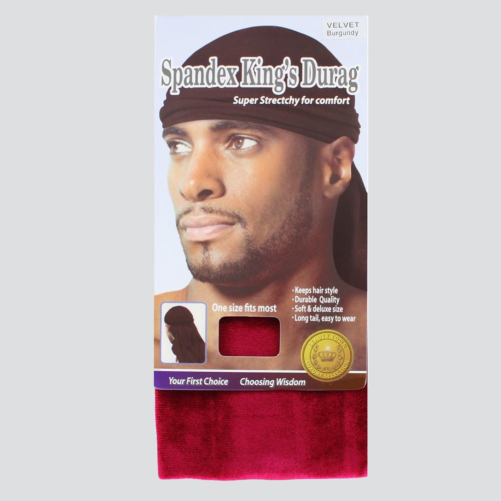 Spandex King's Velvet Du-Rag burgundy - Shop-Tetuan
