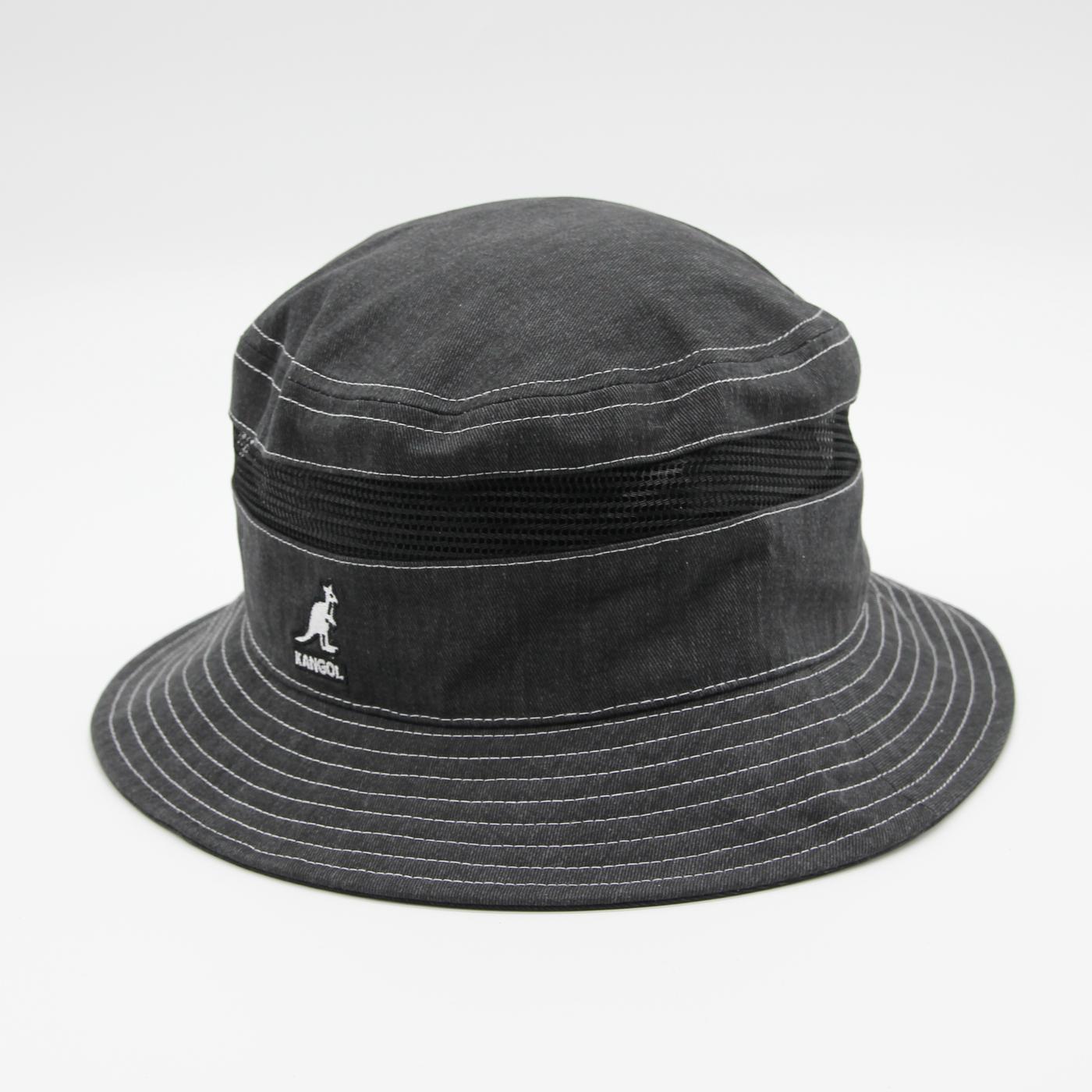 Kangol Distressed Cotton Mesh bucket black