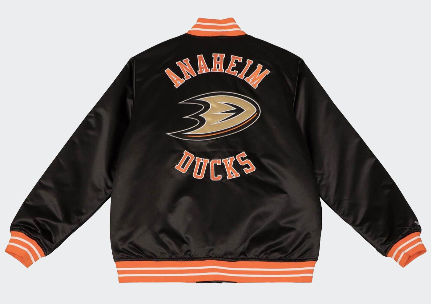 Mitchell & Ness NHL Heavyweight Satin jacket A Ducks black - Shop-Tetuan