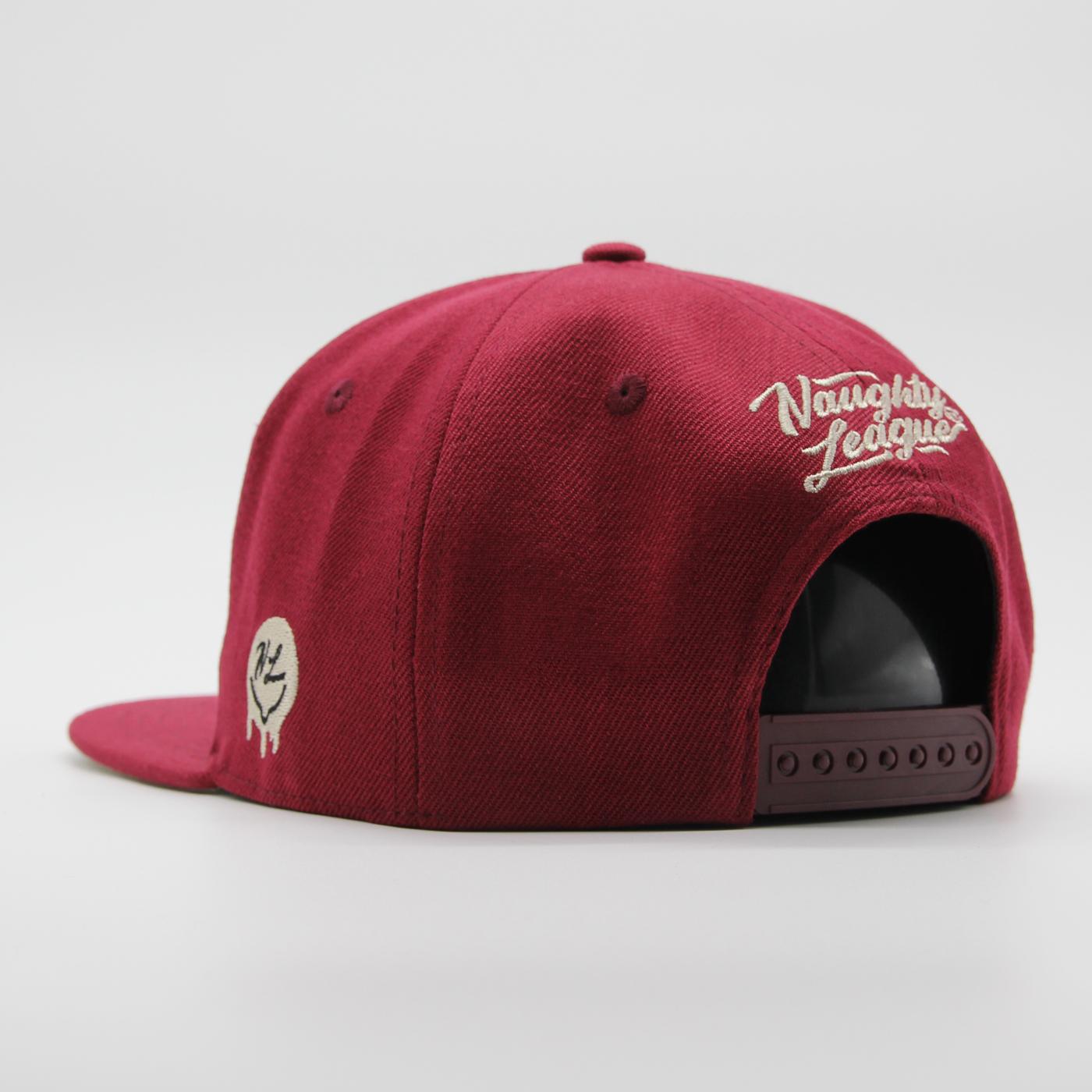 Naughty League Minnesota Masturbears Text Logo snapback burgundy