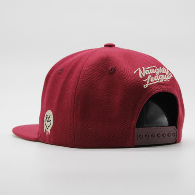 Naughty League Minnesota Masturbears Text Logo snapback burgundy