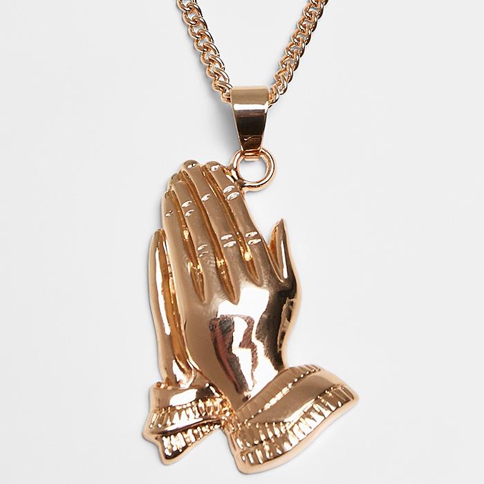 Urban Classics Pray Hands Necklace gold - Shop-Tetuan