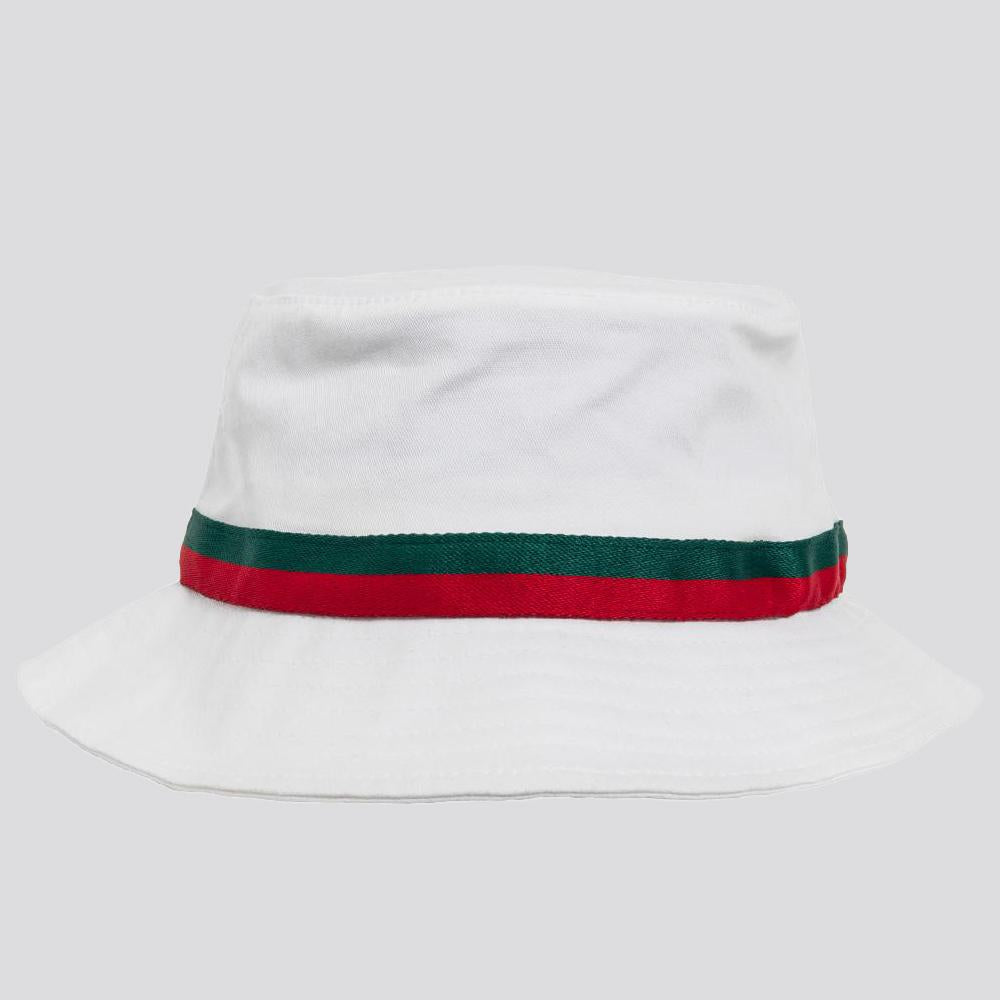 Flexfit Stripe Bucket hat white/firered/green - Shop-Tetuan