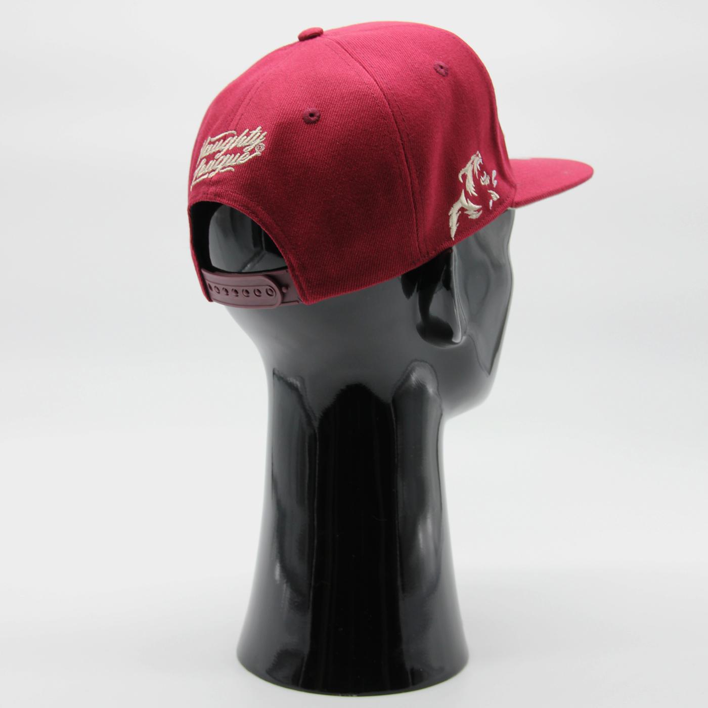 Naughty League Minnesota Masturbears Text Logo snapback burgundy