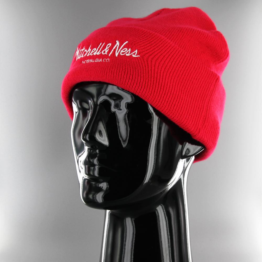 Mitchell & Ness Pinscript cuff knit red - Shop-Tetuan