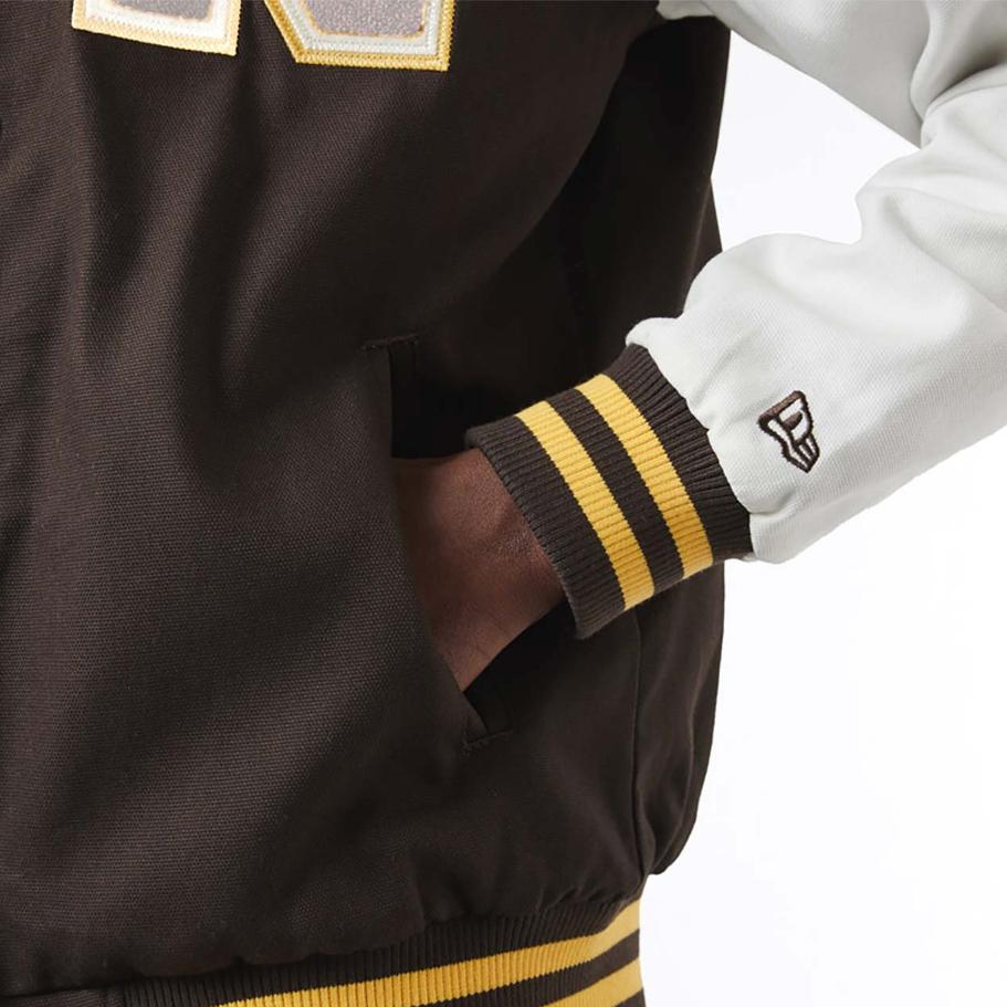 New Era Heritage Varsity jacket brown/off white - Shop-Tetuan