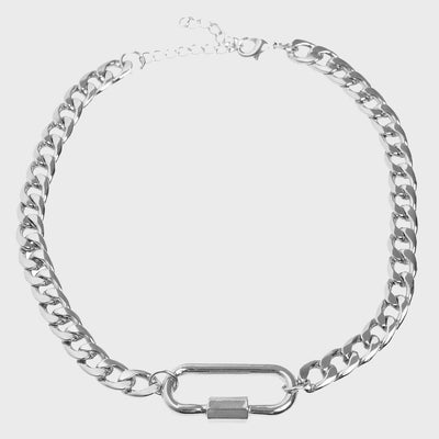 Urban Classics Fastener Necklace silver