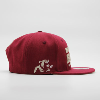 Naughty League Minnesota Masturbears Text Logo snapback burgundy