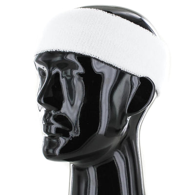 Plain Head Sweatband white