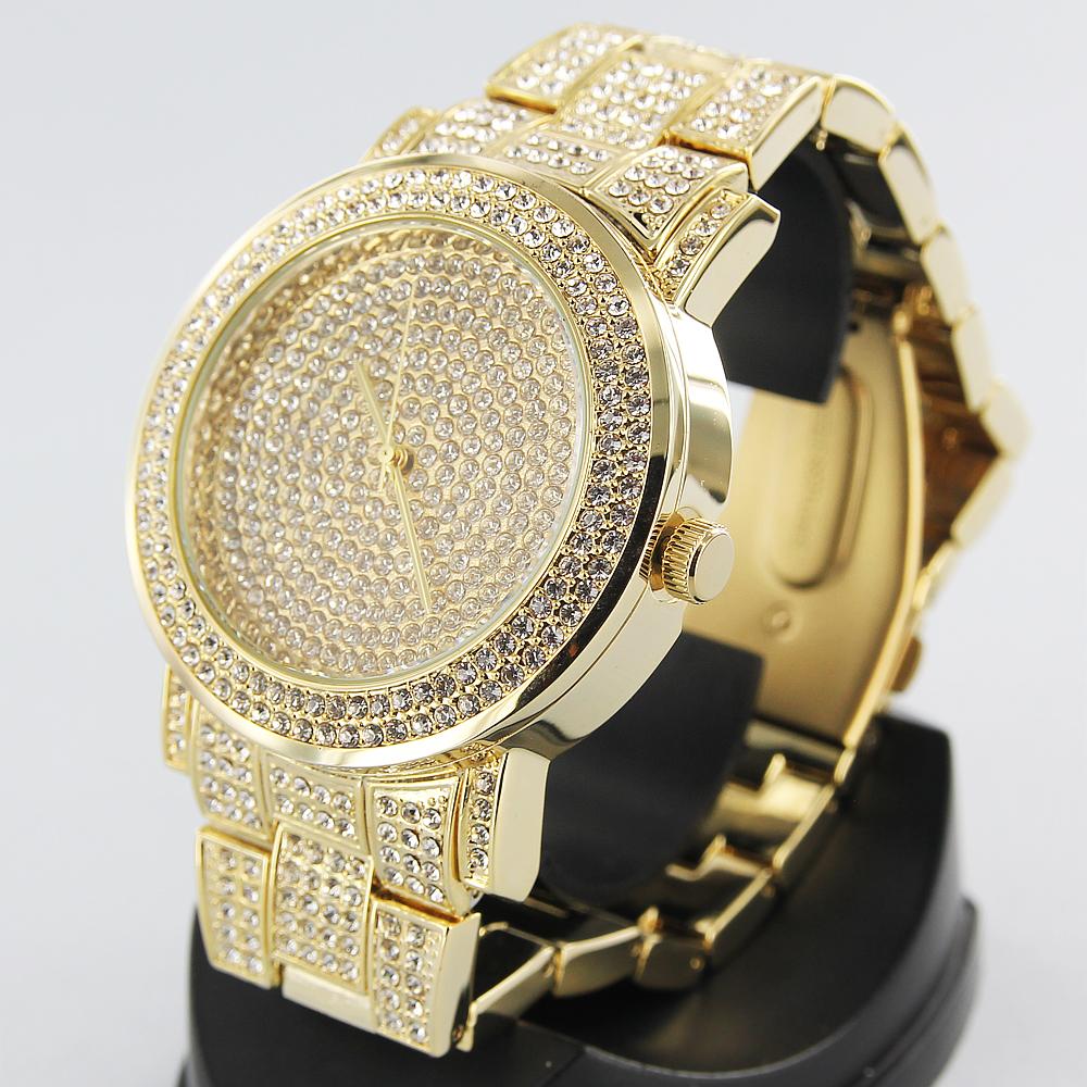 NY London Classic Bling Crystals Dial fashion watch gold - Shop-Tetuan