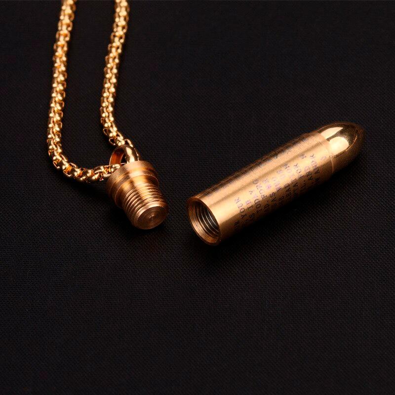 Openable Bullet With Cross Necklace gold - Shop-Tetuan