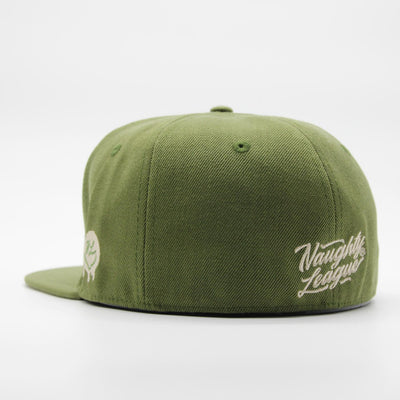 Naughty League San Diego Dirty Kermits Text Logo fitted olive