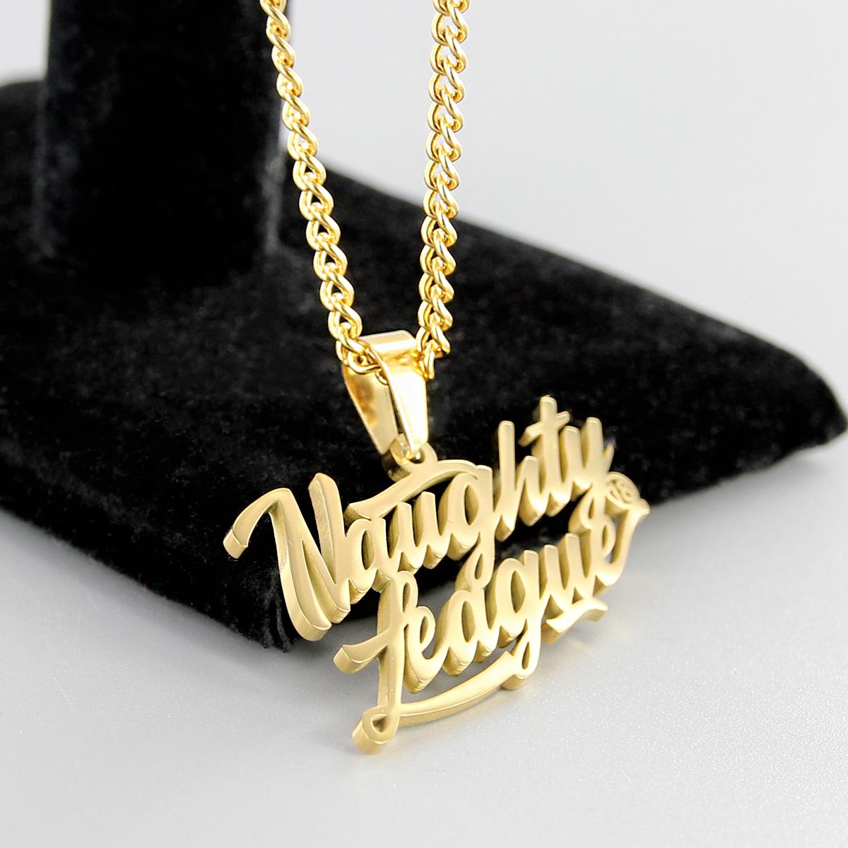 Naughty League Branded Logo Necklace steel/gold - Shop-Tetuan