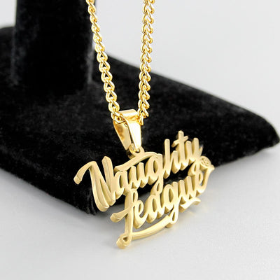 Naughty League Branded Logo Necklace steel/gold