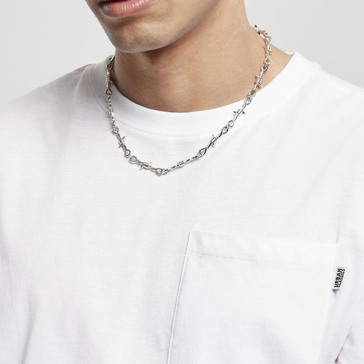 Urban Classics Barbed Wire Necklace silver - Shop-Tetuan