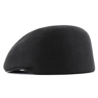 Major Wear plain wool flat cap black - Shop-Tetuan