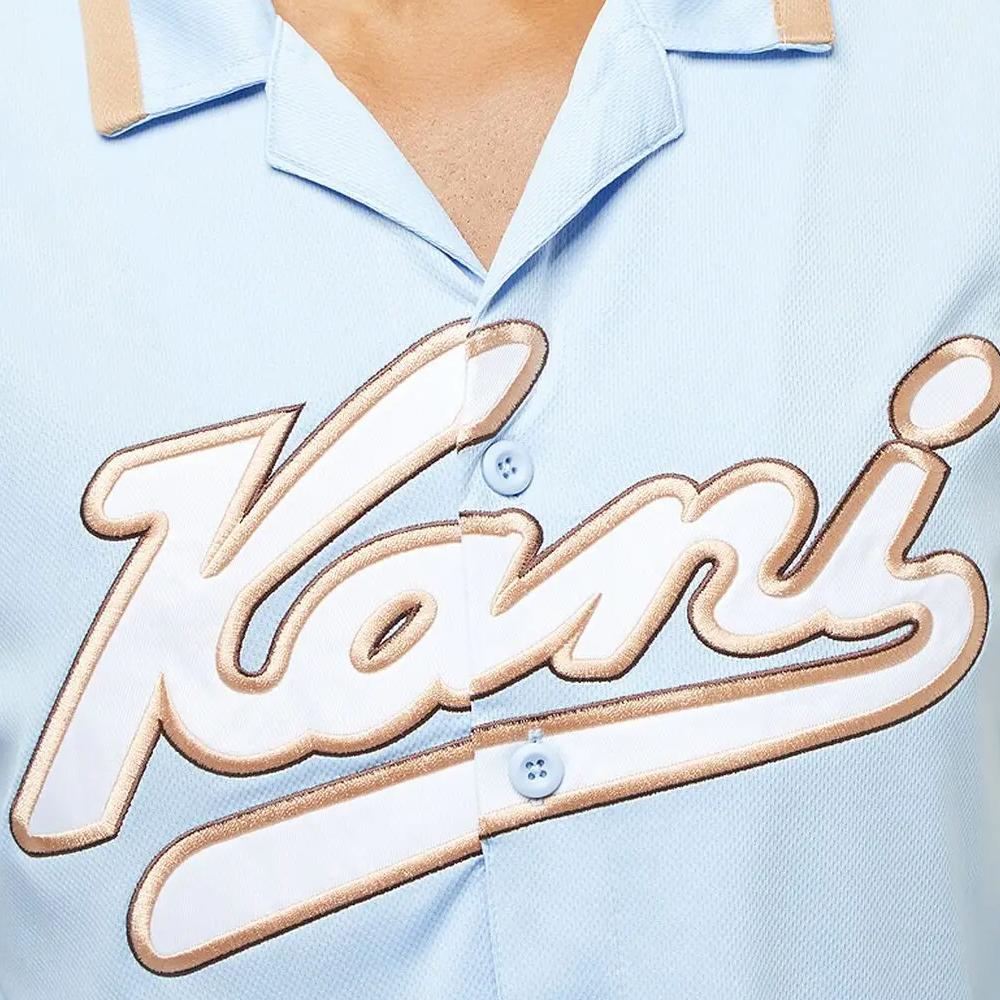 Karl Kani Varsity Block Baseball shirt light blue/cream