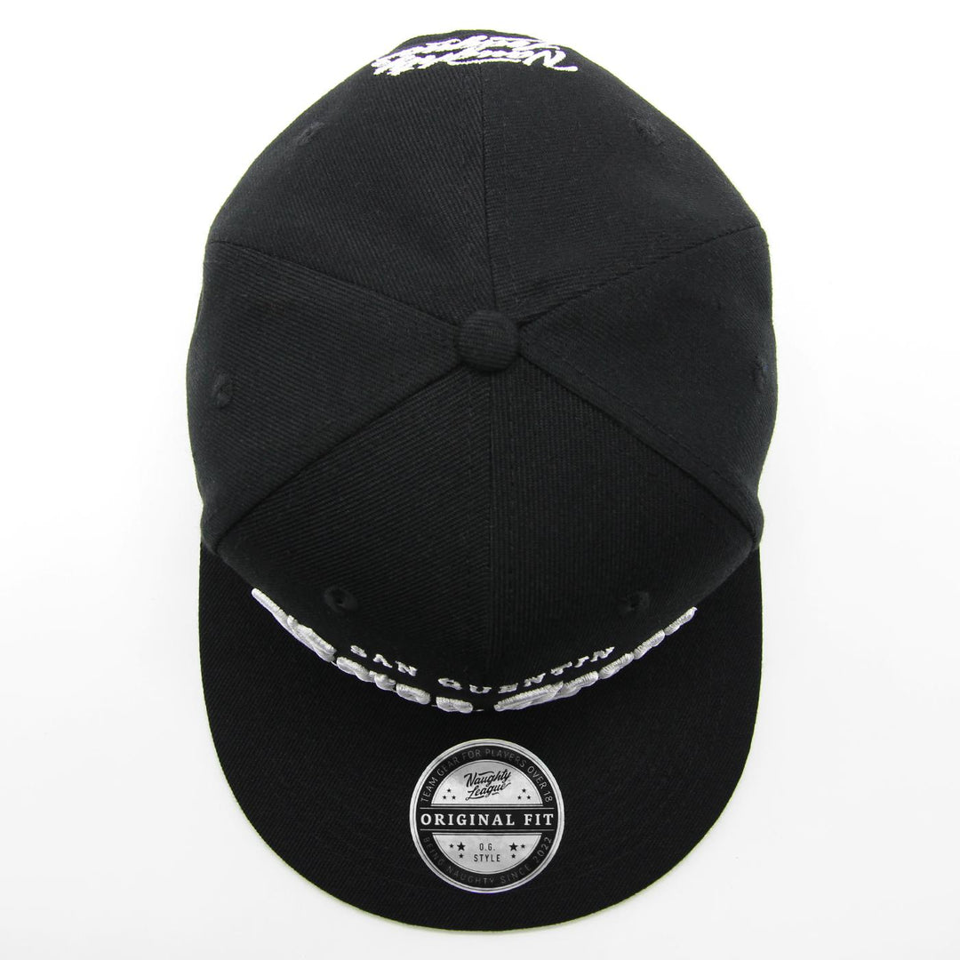 Naughty League San Quentin Vatos Locos Old English Logo snapback black - Shop-Tetuan