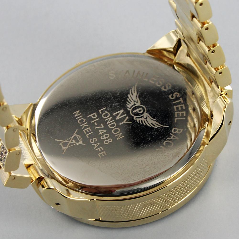 NY London Silver Crystals watch gold - Shop-Tetuan