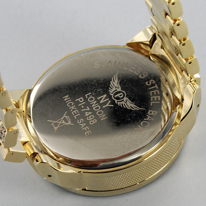 NY London Silver Crystals watch gold - Shop-Tetuan