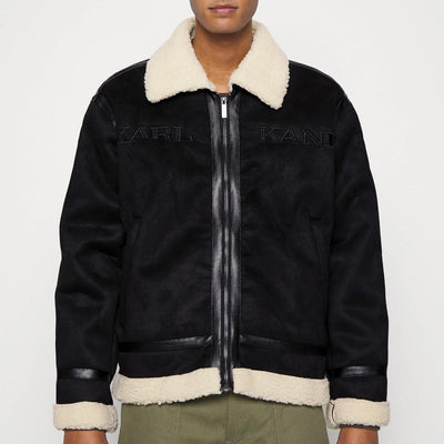 Karl Kani Retro Fake Shearling Jacket black