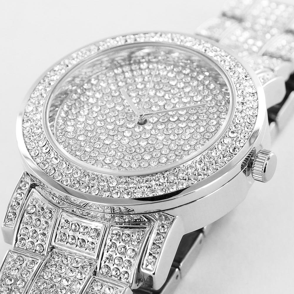 NY London Mens Classic Bling Crystals Dial Fashion Watch silver - Shop-Tetuan
