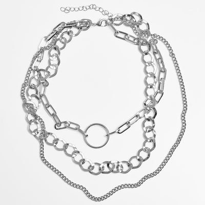 Urban Classics Ring Layering Necklace silver