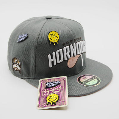 Naughty League Houston Horndogs Text Logo snapback grey - Shop-Tetuan