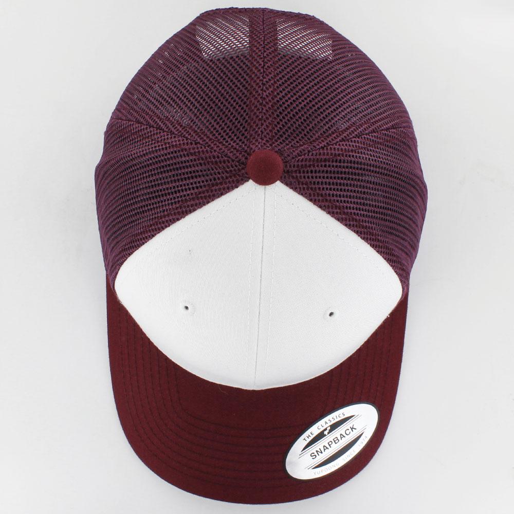 The Classics Yupoong Retro Trucker Colored Front cap maroon/white - Shop-Tetuan