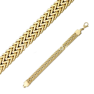 Matte Gold Double Row Wheat Chain Bracelet Stainless Steel - Shop-Tetuan