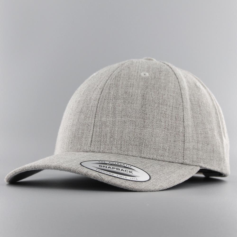 The Classics Yupoong Premium Curved Visor Snapback Cap heather grey - Shop-Tetuan