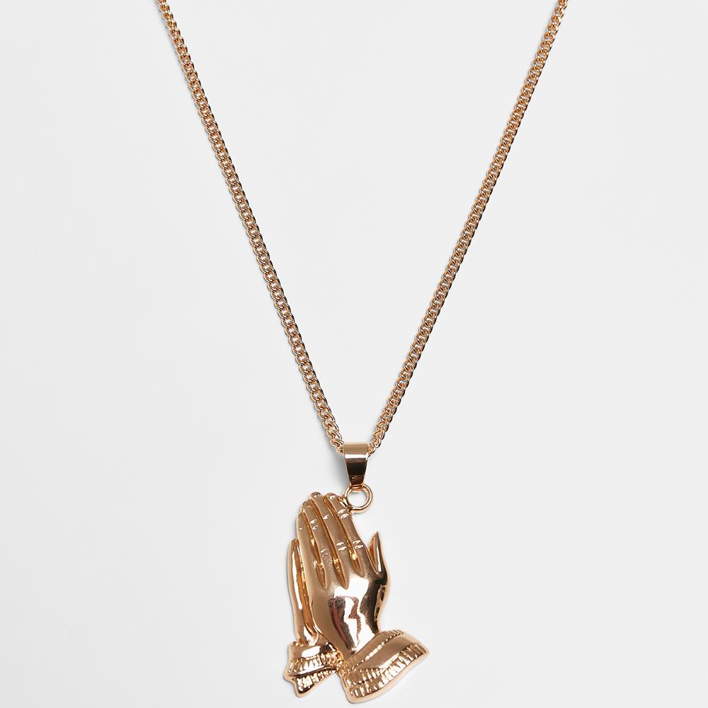 Urban Classics Pray Hands Necklace gold - Shop-Tetuan