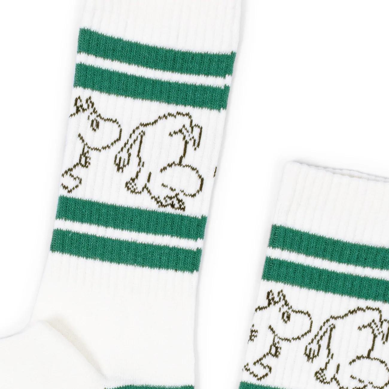 Moomin Muumipeikko Retro socks white/green - Shop-Tetuan