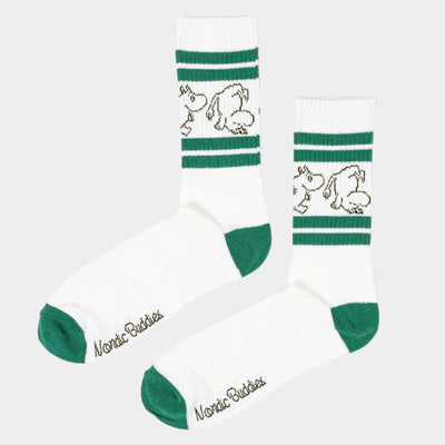 Moomin Muumipeikko Retro socks white/green - Shop-Tetuan