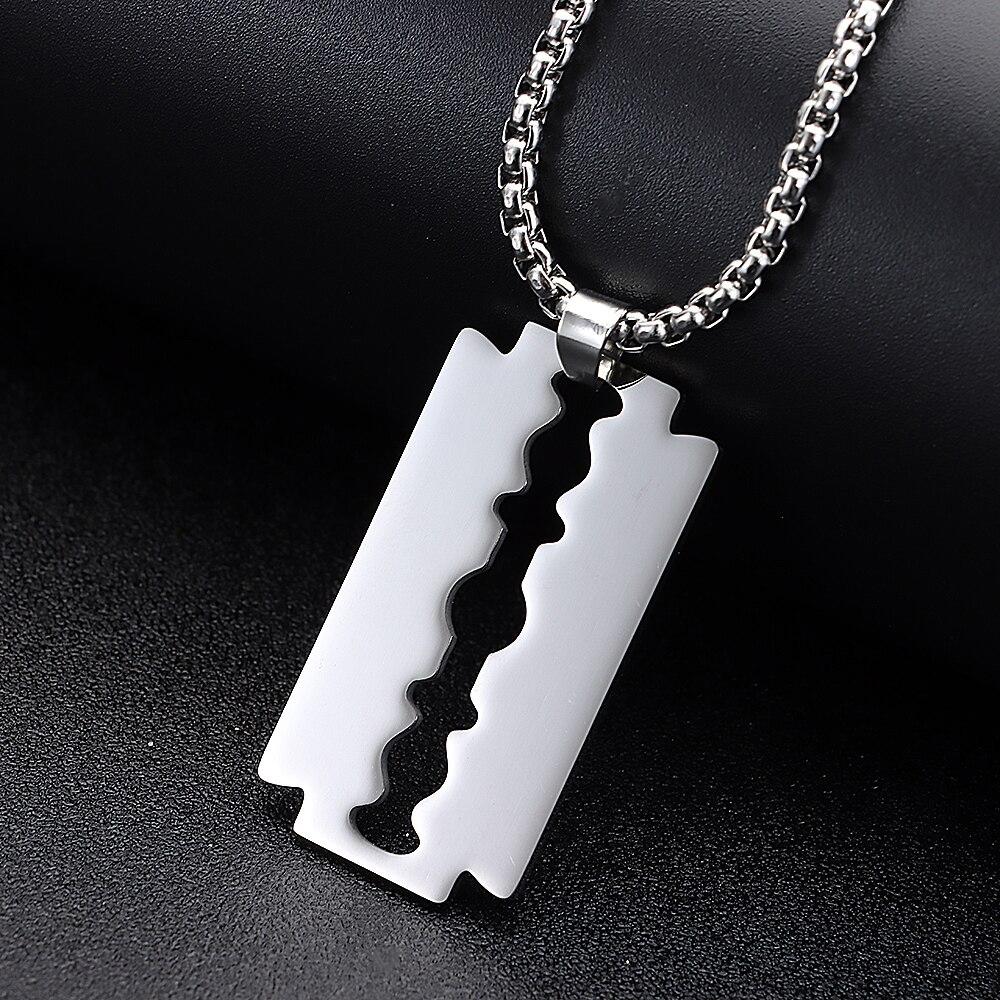 Razor Blade Pendant Necklace  steel - Shop-Tetuan