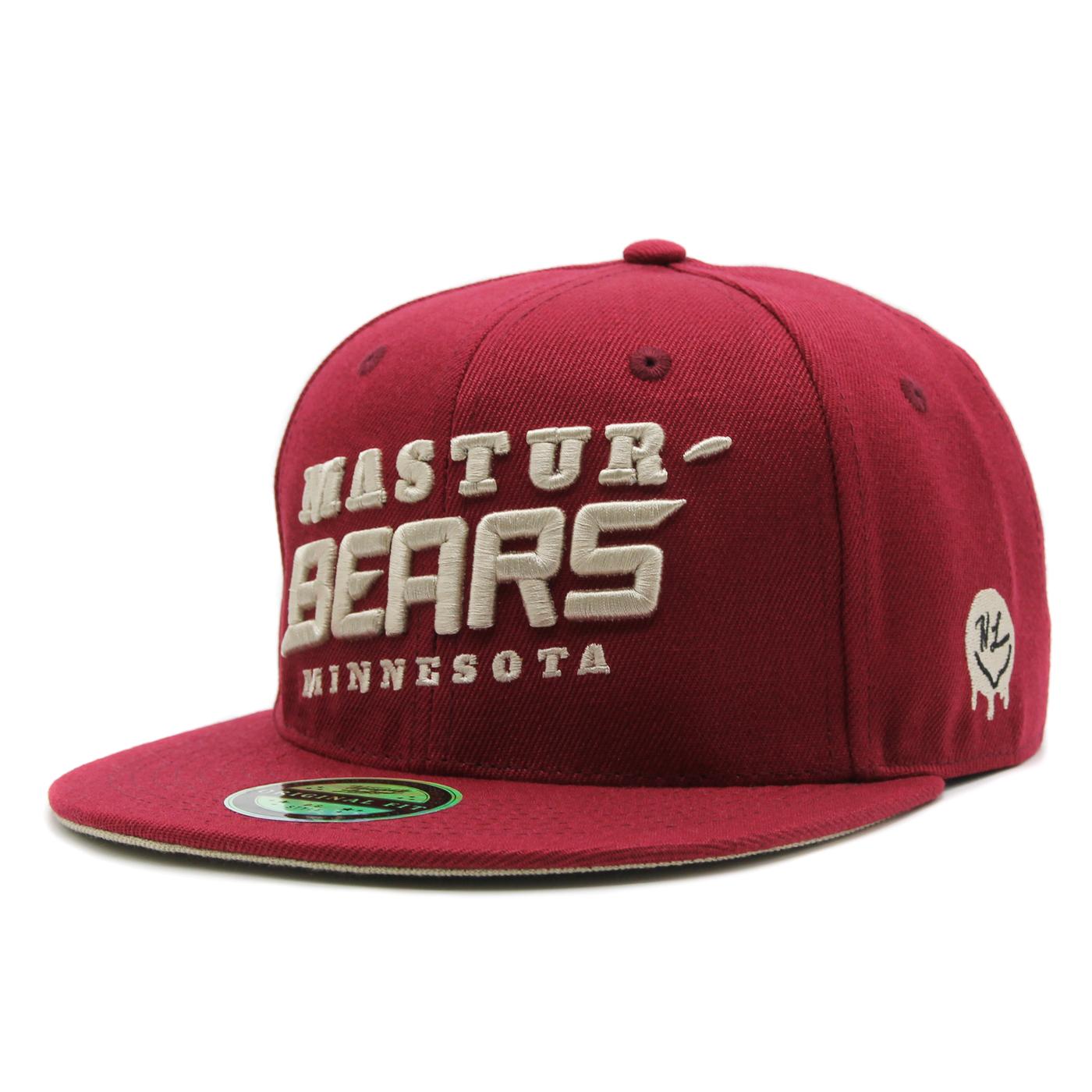 Naughty League Minnesota Masturbears Text Logo snapback burgundy - Shop-Tetuan