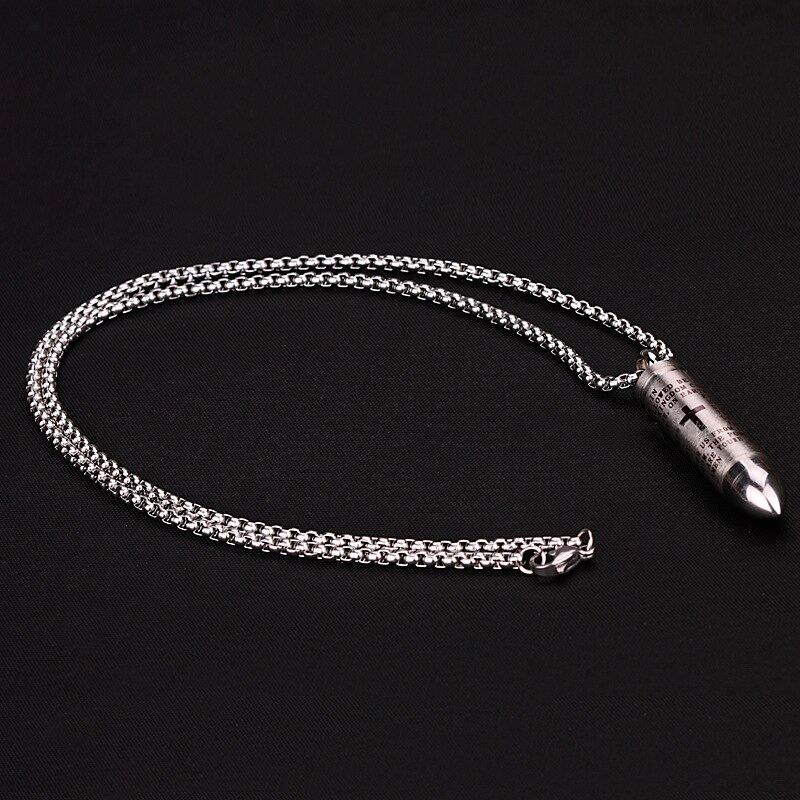 Openable Bullet With Cross Necklace steel - Shop-Tetuan