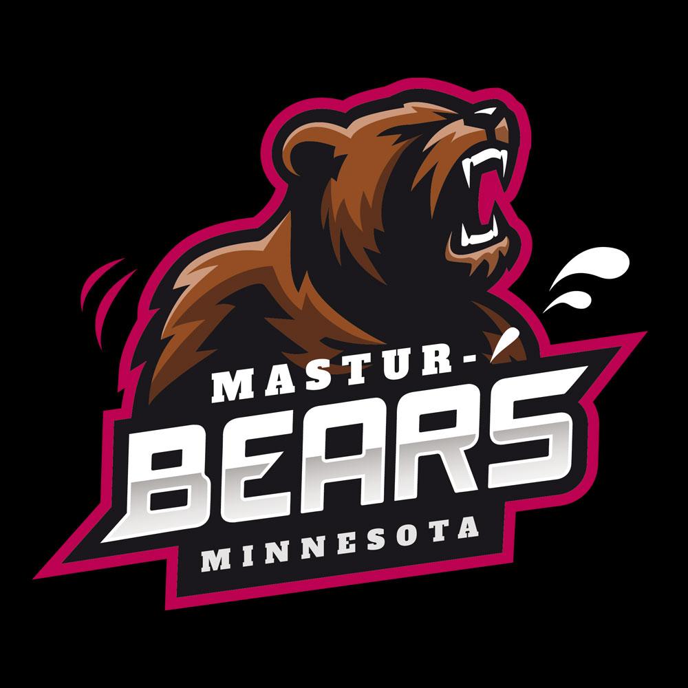 Naughty League Minnesota Masturbears Logo tee black